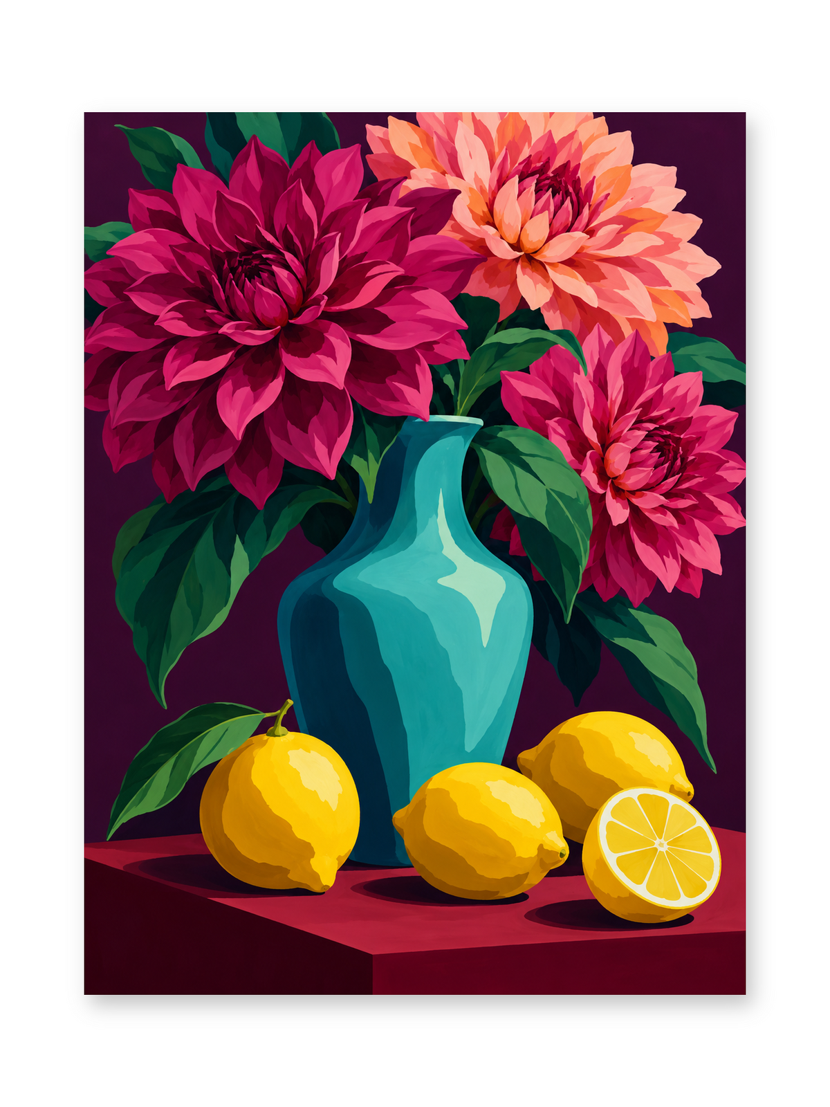 Dahlias and Lemons Paint by Numbers Kit