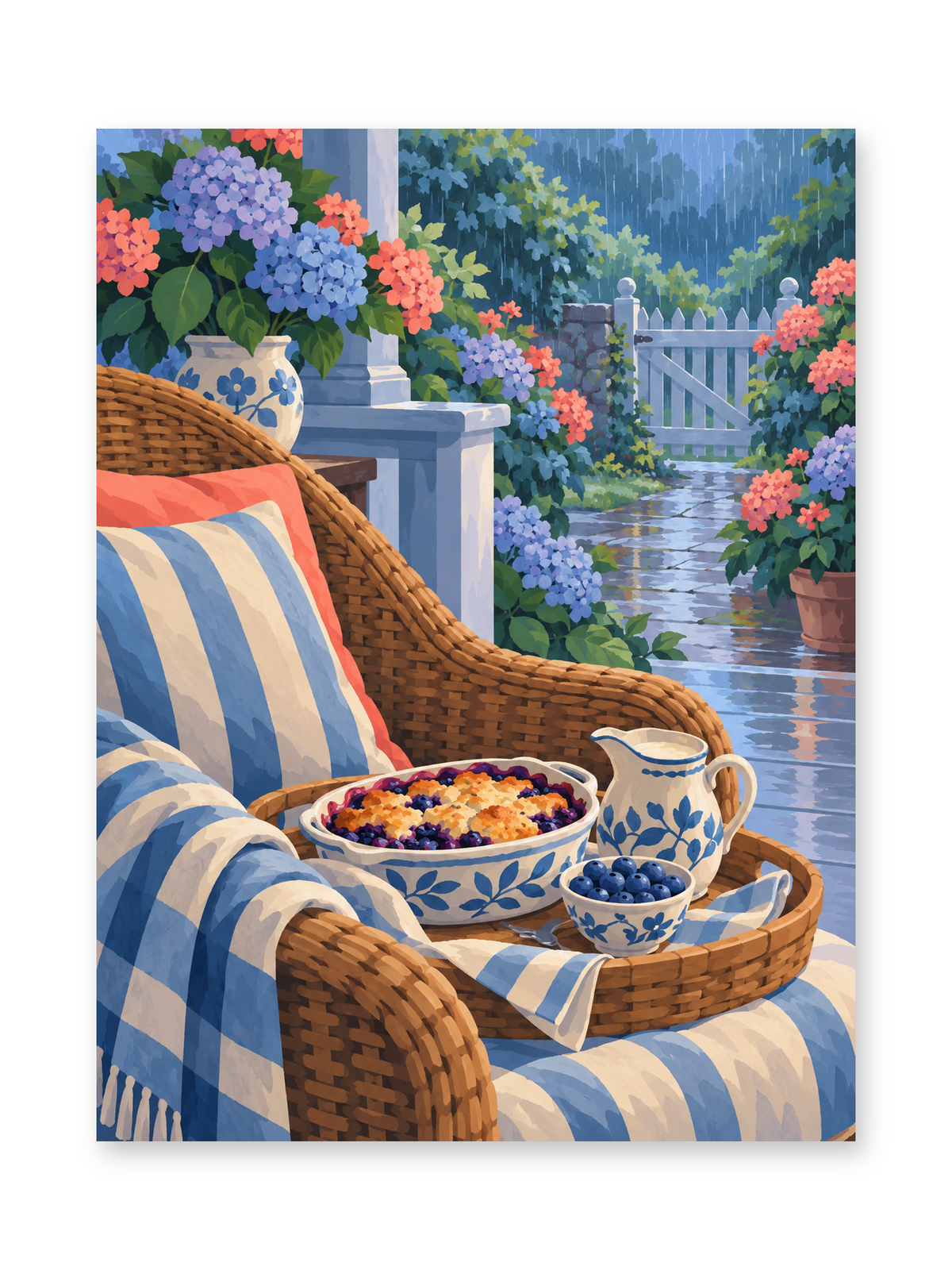 Malen-nach-Zahlen-Set „Blaubeer-Veranda“