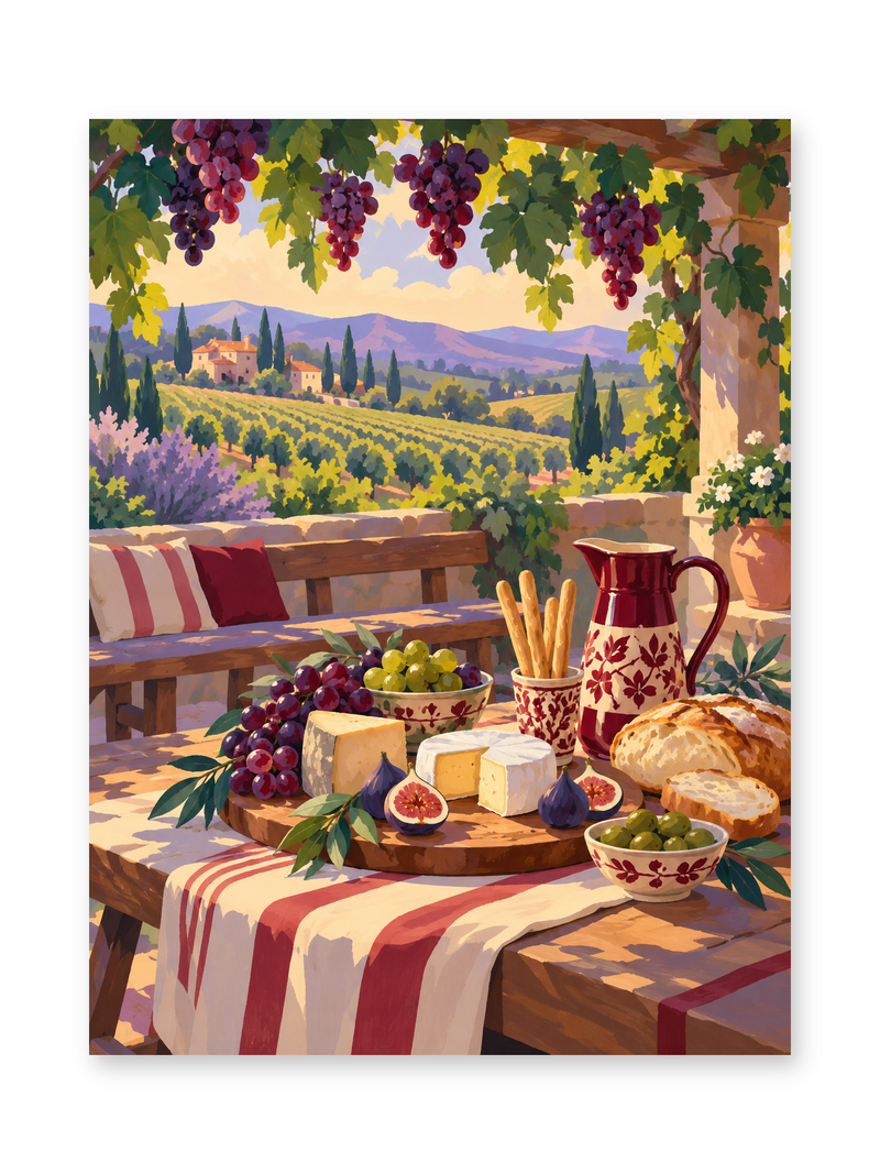 Kit de peinture par numéros « Table au vignoble »