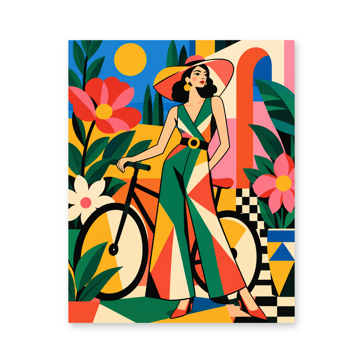 Design 5 - A Colorful Bicycle Day - 40 x 50 cm paint by numbers kit