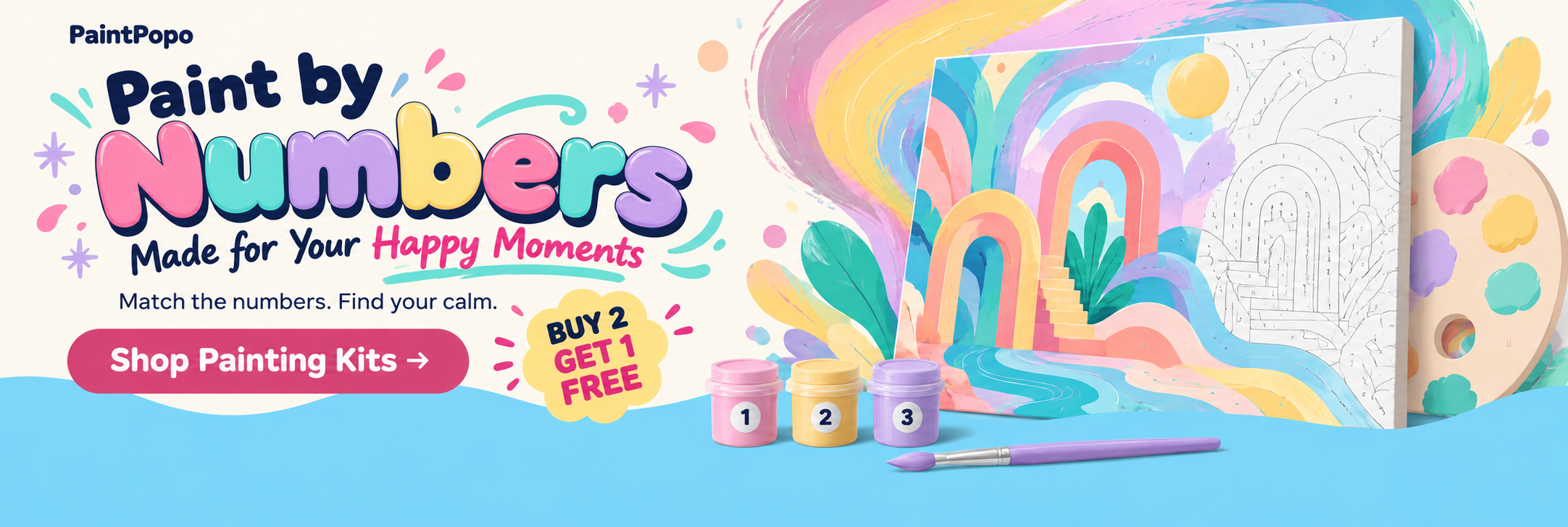 Paint by Numbers. Made for Your Happy Moments. Numbered botanical canvas, paints and brushes. Buy 2 get 1 free.